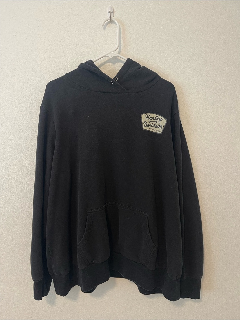 Harley-Davidson Black Pullover Hoodie with Patch Logo